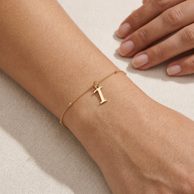 I Bracelet | Initial & Letter I Charm, Gold & Silver