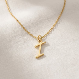 I Necklace | Initial & Letter I Pendant, Gold & Silver