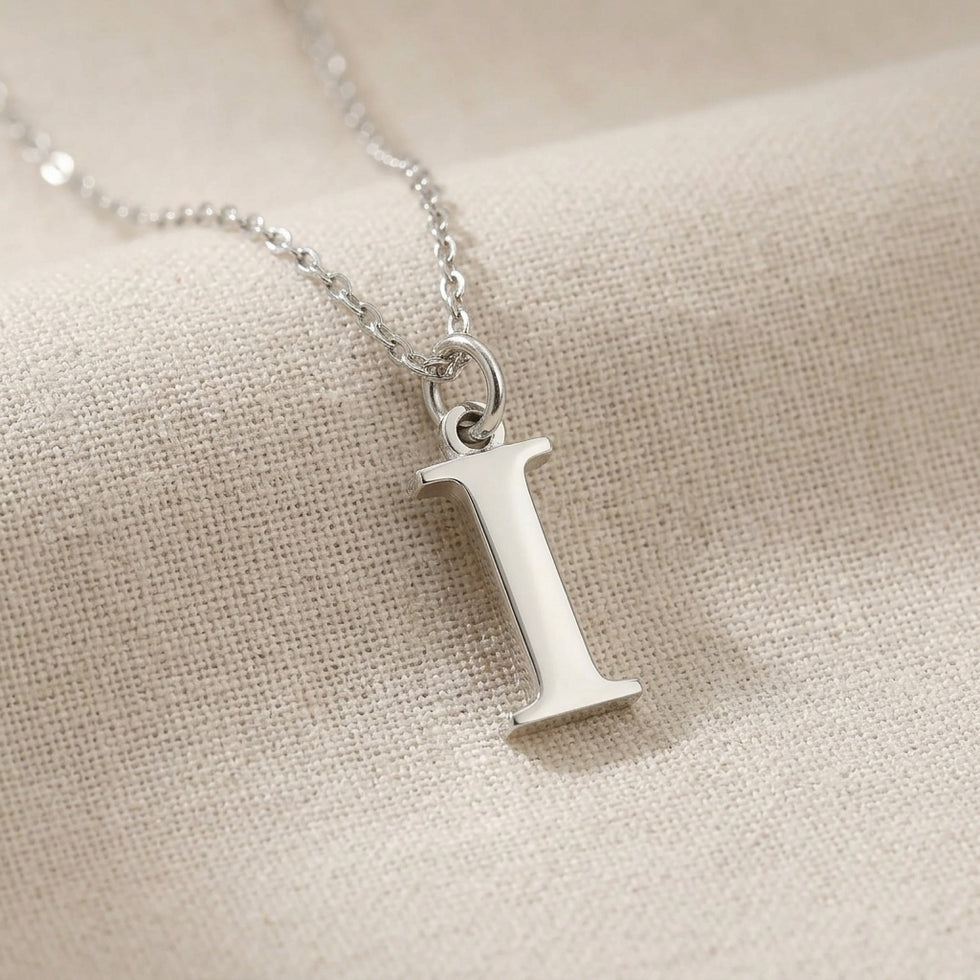 I Necklace | Initial & Letter I Pendant, Gold & Silver