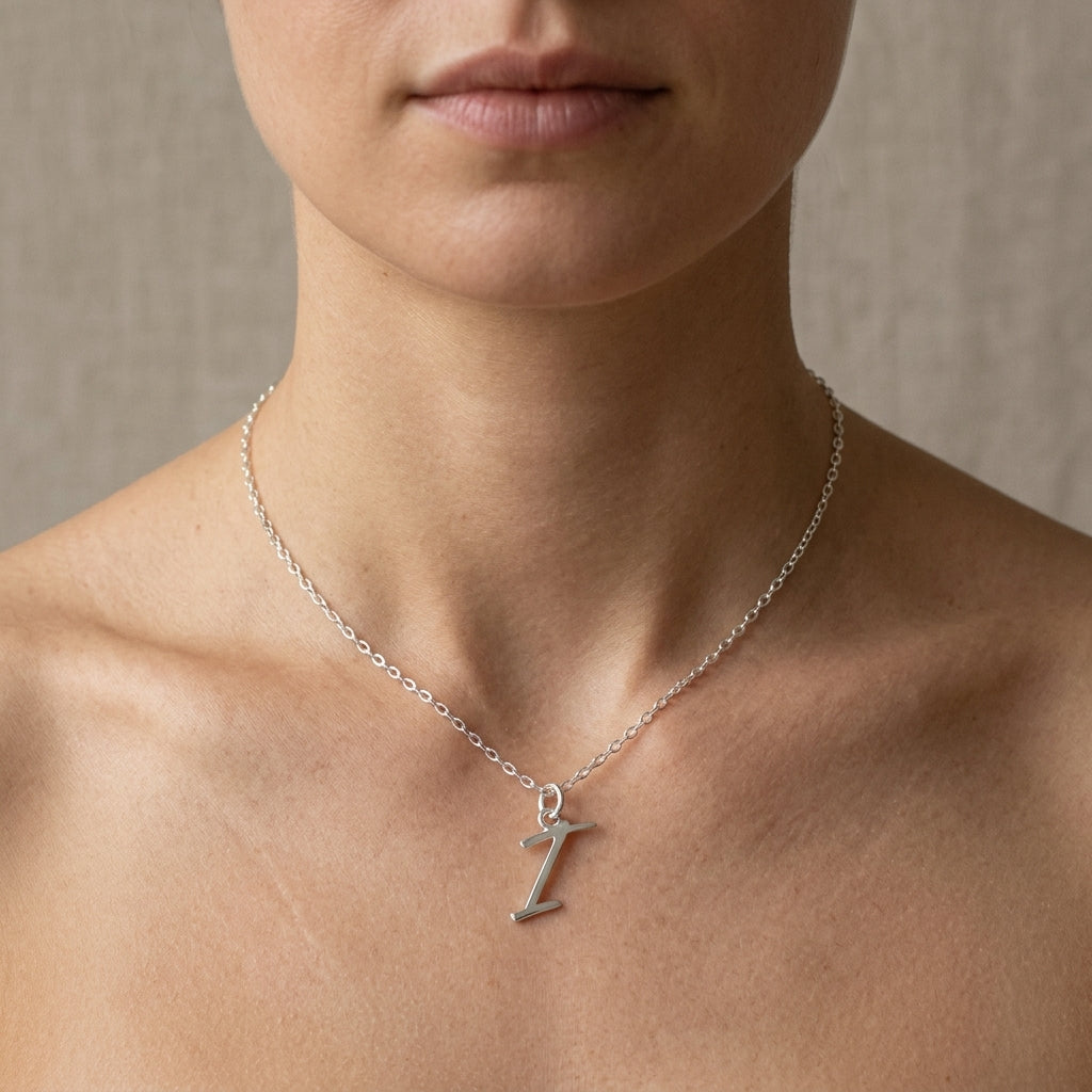 I Necklace | Initial & Letter I Pendant, Gold & Silver