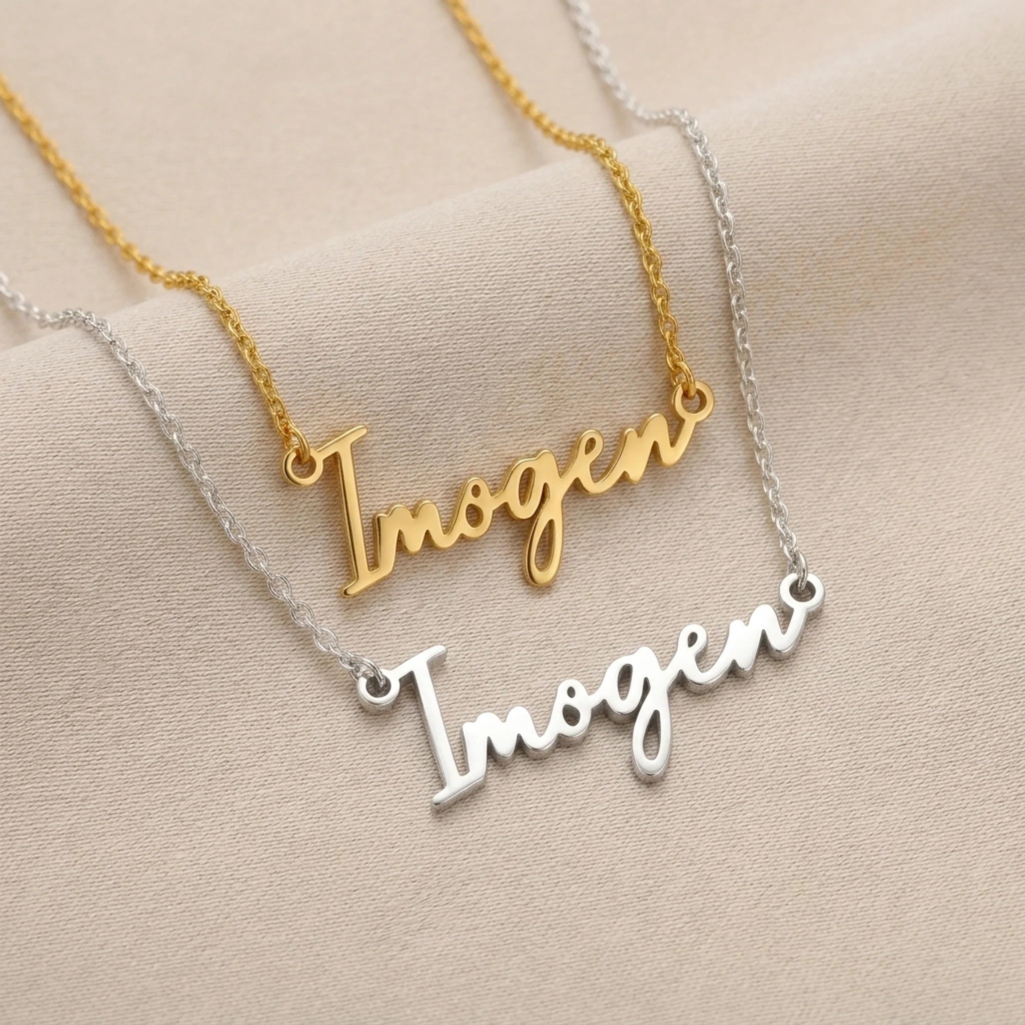 Imogen Name Necklace | 18ct Gold, Silver & Vermeil | Ready to Ship