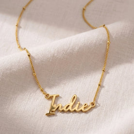 Indie Name Necklace | 18ct Gold, Silver & Vermeil | Ready to Ship