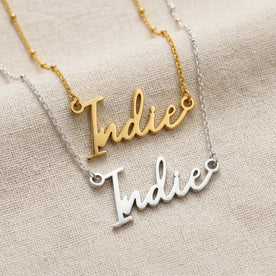 Indie Name Necklace | 18ct Gold, Silver & Vermeil | Ready to Ship