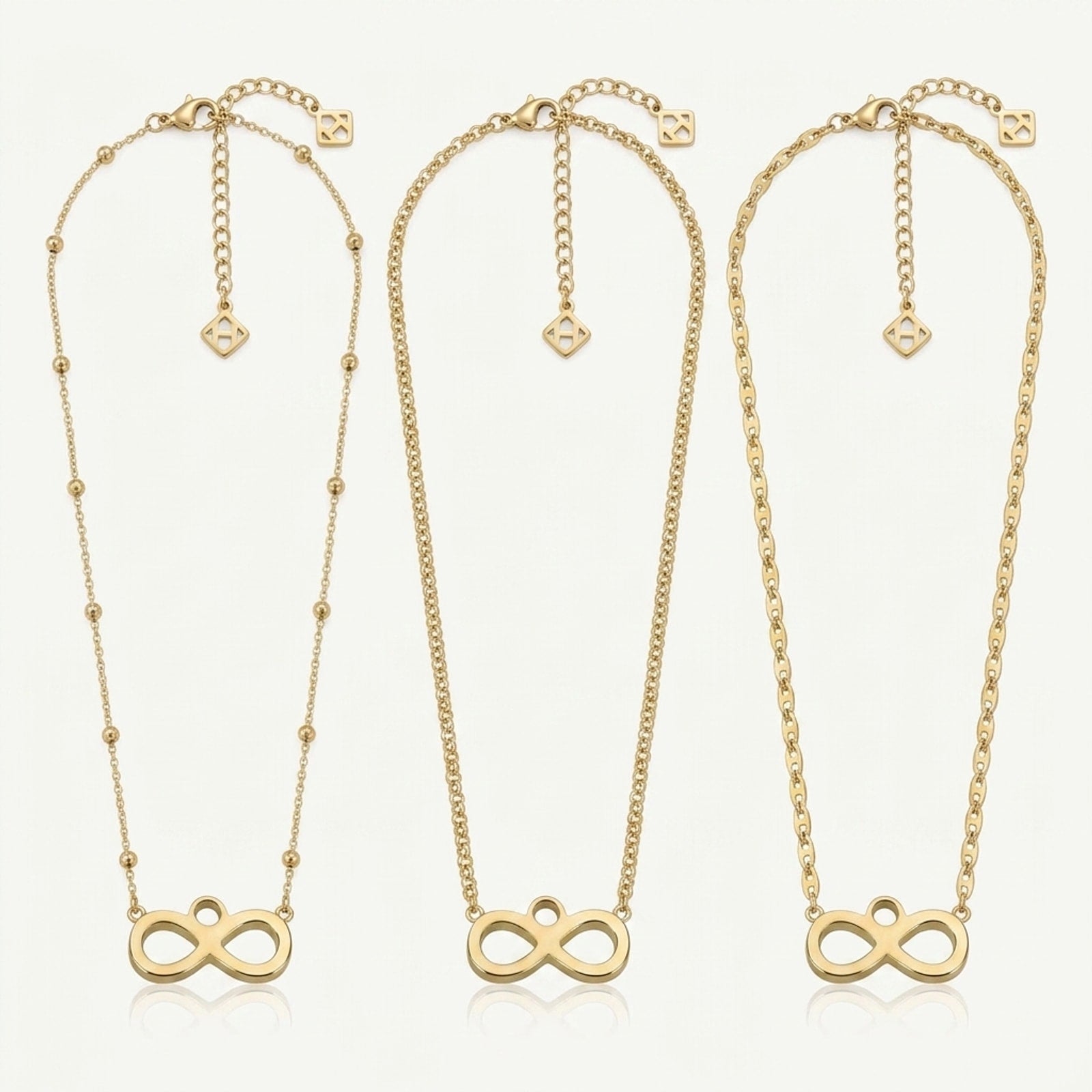 Infinity Charm Necklace & Bracelet