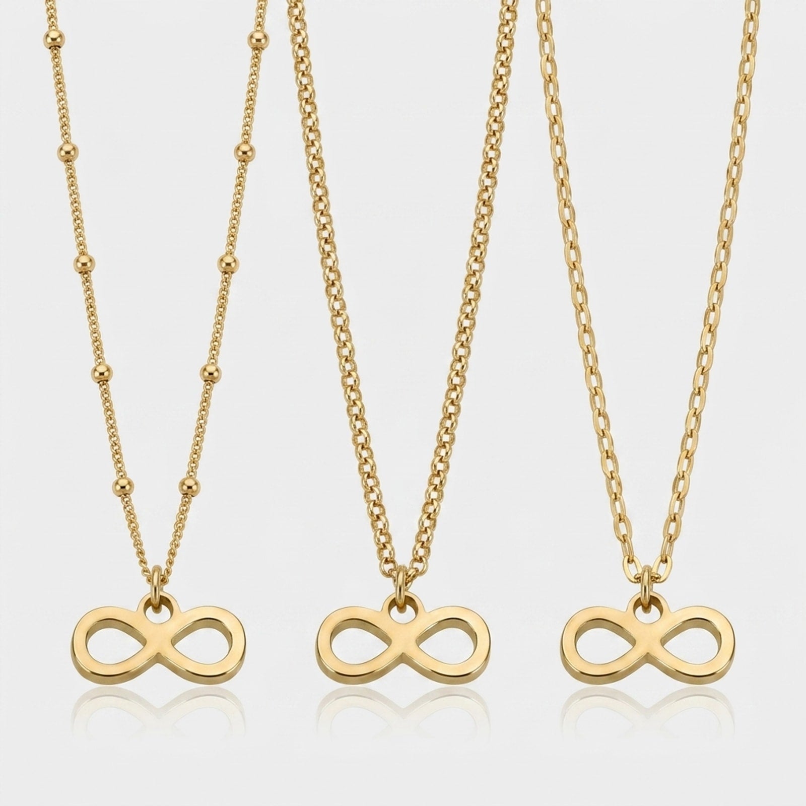 Infinity Charm Necklace & Bracelet