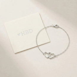 Entwined Hearts Bracelet | Double Heart Pendant | HBD