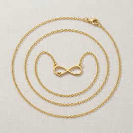 18ct Gold Infinity & Heart Necklace Available in Sterling Silver & 3 Chain Styles