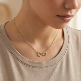 18ct Gold Infinity & Heart Necklace Available in Sterling Silver & 3 Chain Styles