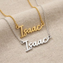 Isaac Name Necklace | 18ct Gold, Silver & Vermeil | Ready to Ship