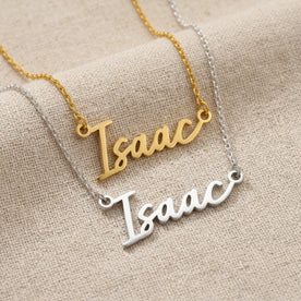 Isaac Name Necklace | 18ct Gold, Silver & Vermeil | Ready to Ship