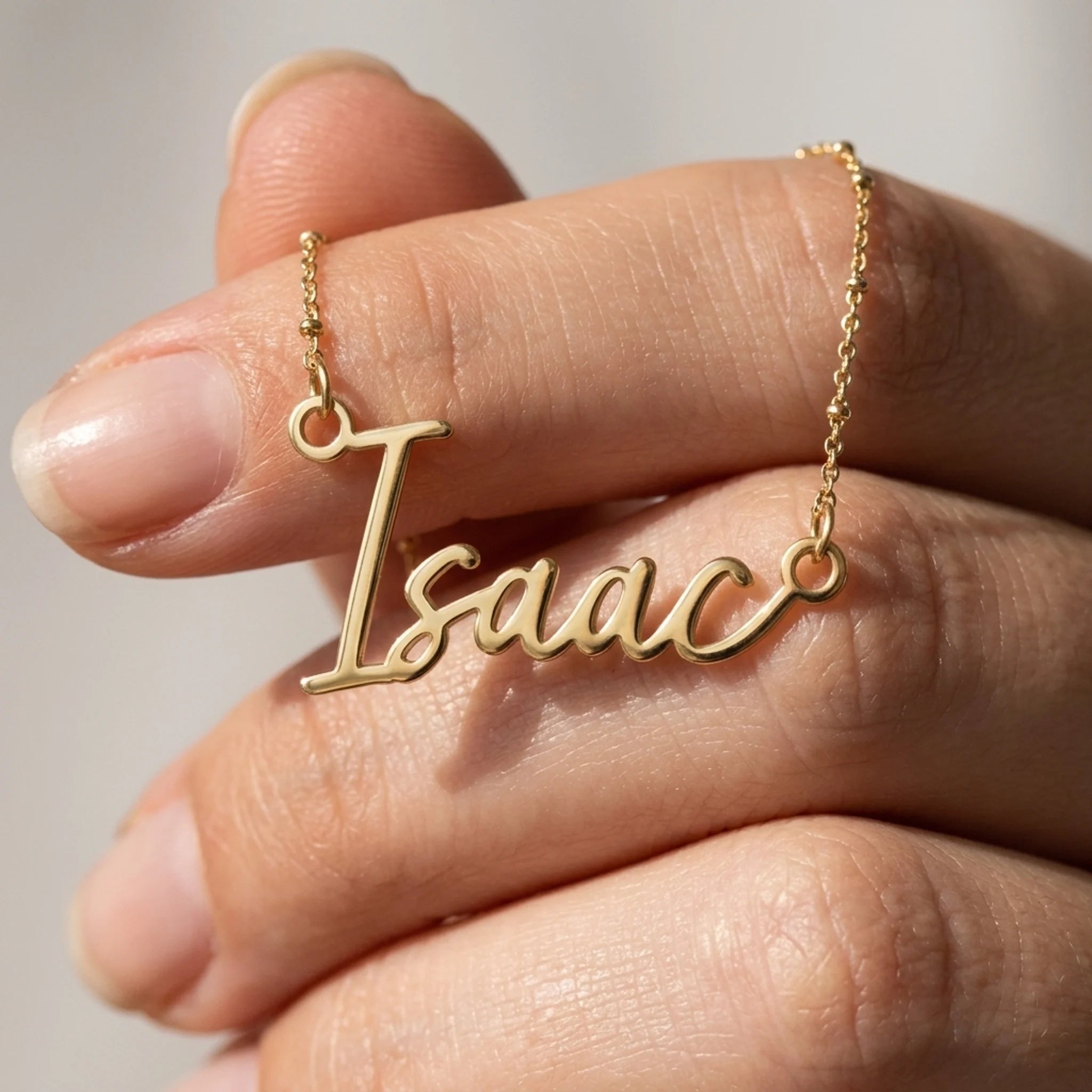 Isaac Name Necklace | 18ct Gold, Silver & Vermeil | Ready to Ship