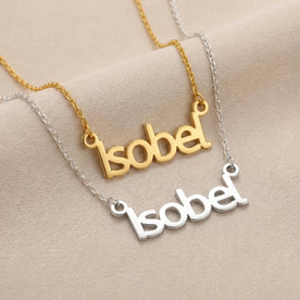 Isobel Name Necklace | 18ct Gold, Silver & Vermeil | Ready to Ship