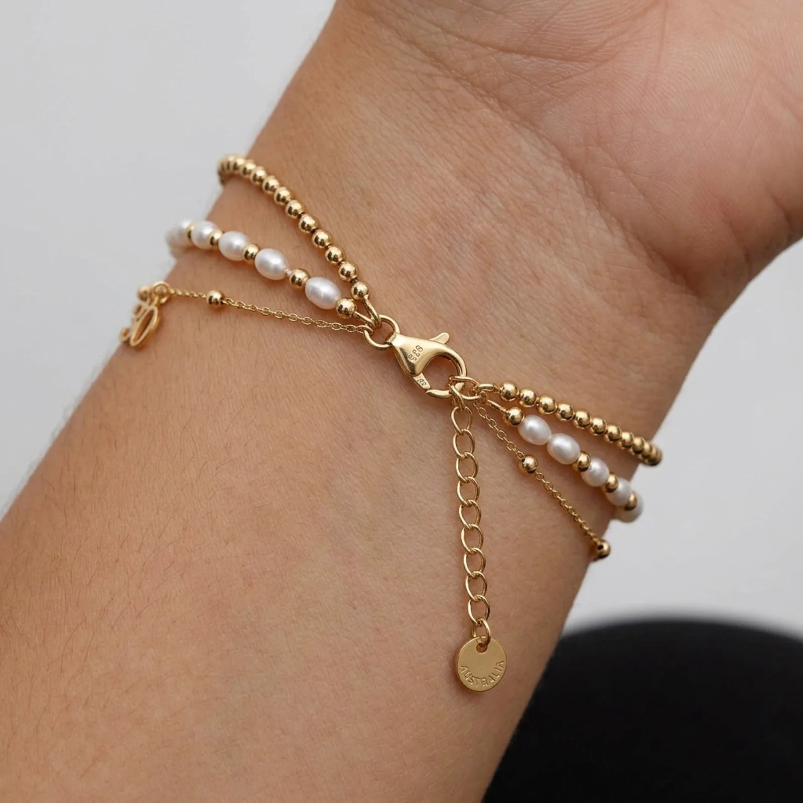 Italian Seed Chain Bracelet in Gold & Silver - Designed With Polished Beads