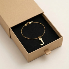 J Bracelet | Initial & Letter J Charm, Gold & Silver