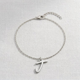 J Bracelet | Initial & Letter J Charm, Gold & Silver