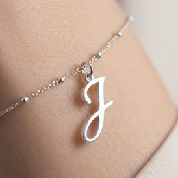 J Bracelet | Initial & Letter J Charm, Gold & Silver