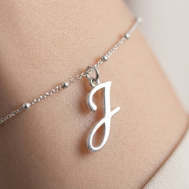 J Bracelet | Initial & Letter J Charm, Gold & Silver
