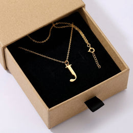 J Necklace | Initial & Letter J Pendant, Gold & Silver