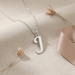 J Necklace | Initial & Letter J Pendant, Gold & Silver