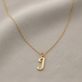 J Necklace | Initial & Letter J Pendant, Gold & Silver