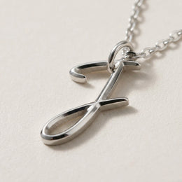 J Necklace | Initial & Letter J Pendant, Gold & Silver