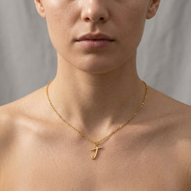 J Necklace | Initial & Letter J Pendant, Gold & Silver