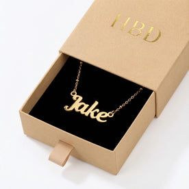 Jake Name Necklace | 18ct Gold, Silver & Vermeil | Ready to Ship