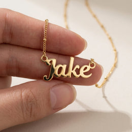 Jake Name Necklace | 18ct Gold, Silver & Vermeil | Ready to Ship