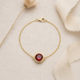 January Birthstone Bracelet | Garnet, Gold & Silver
