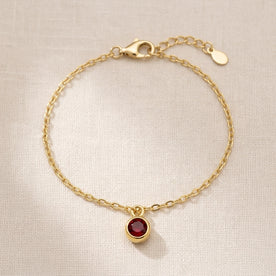 January Birthstone Bracelet | Garnet, Gold & Silver
