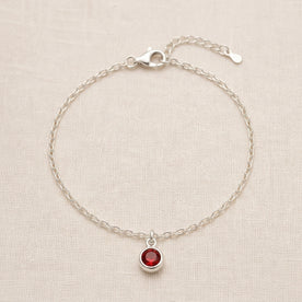 January Birthstone Bracelet | Garnet, Gold & Silver