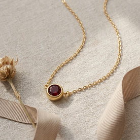 January Birthstone Necklace | Garnet, Gold & Silver