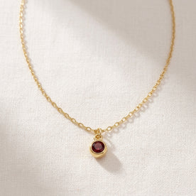 January Birthstone Necklace | Garnet, Gold & Silver