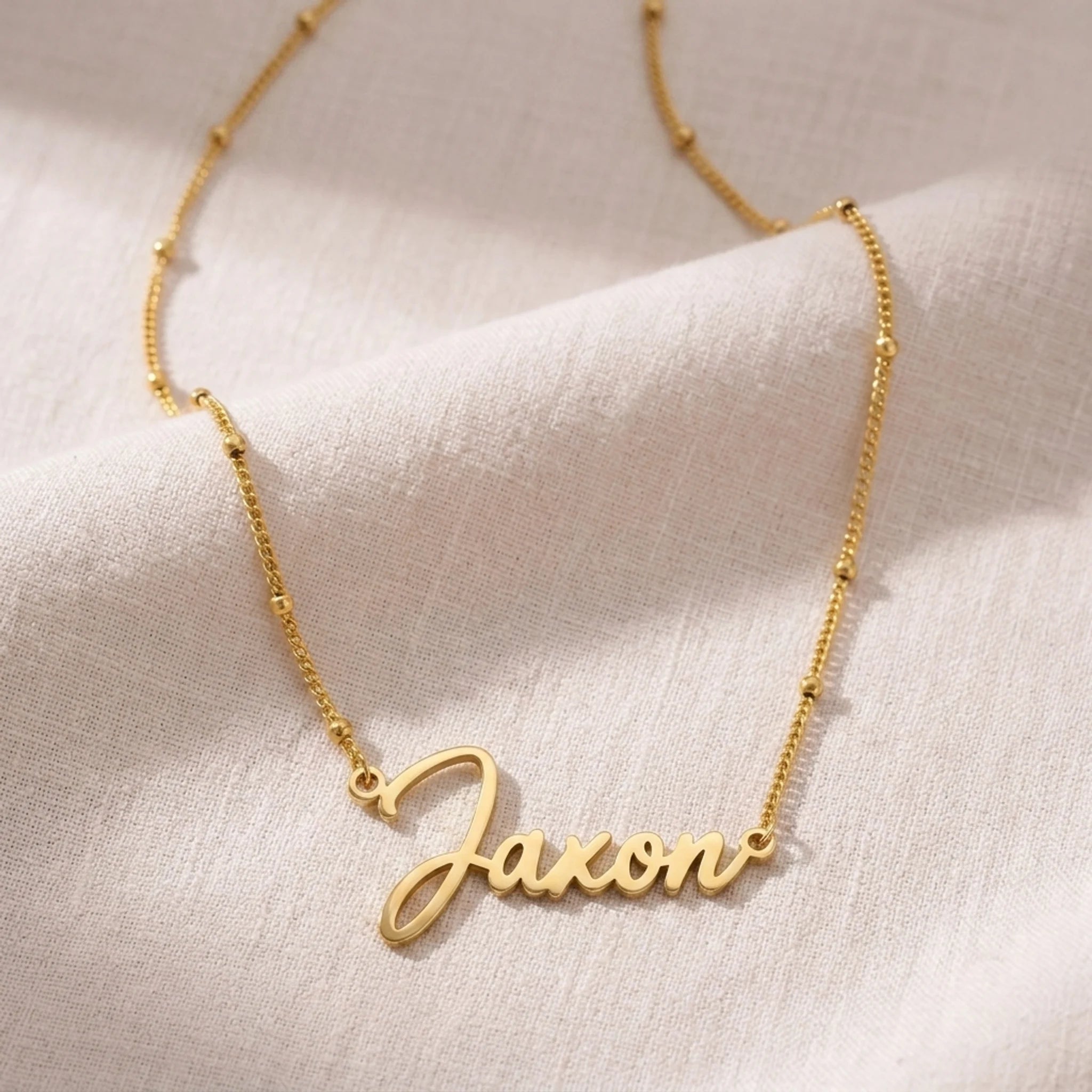 Jaxon Name Necklace | 18ct Gold, Silver & Vermeil | Ready to Ship