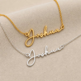Joshua Name Necklace | 18ct Gold, Silver & Vermeil | Ready to Ship
