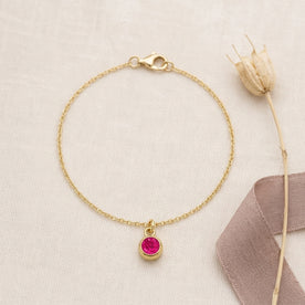 July Birthstone Bracelet | Ruby, Gold & Silver