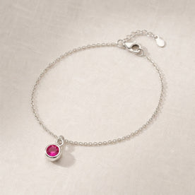 July Birthstone Bracelet | Ruby, Gold & Silver