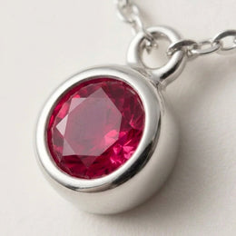 July Birthstone Bracelet | Ruby, Gold & Silver