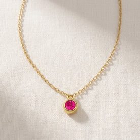 July Birthstone Necklace | Ruby, Gold & Silver