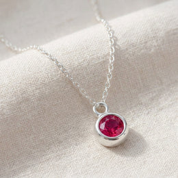 July Birthstone Necklace | Ruby, Gold & Silver