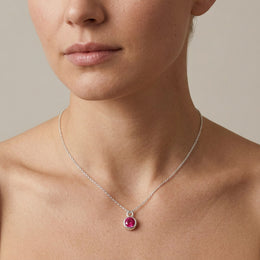 July Birthstone Necklace | Ruby, Gold & Silver