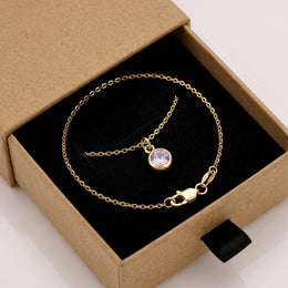 June Birthstone Bracelet | Light Amethyst, Gold & Silver