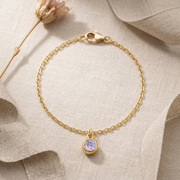 June Birthstone Bracelet | Light Amethyst, Gold & Silver
