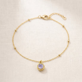 June Birthstone Bracelet | Light Amethyst, Gold & Silver