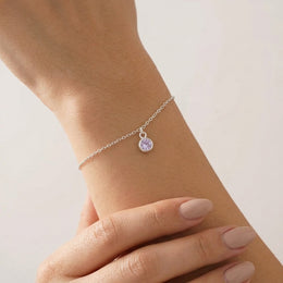 June Birthstone Bracelet | Light Amethyst, Gold & Silver