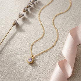 June Birthstone Necklace | Light Amethyst, Gold & Silver