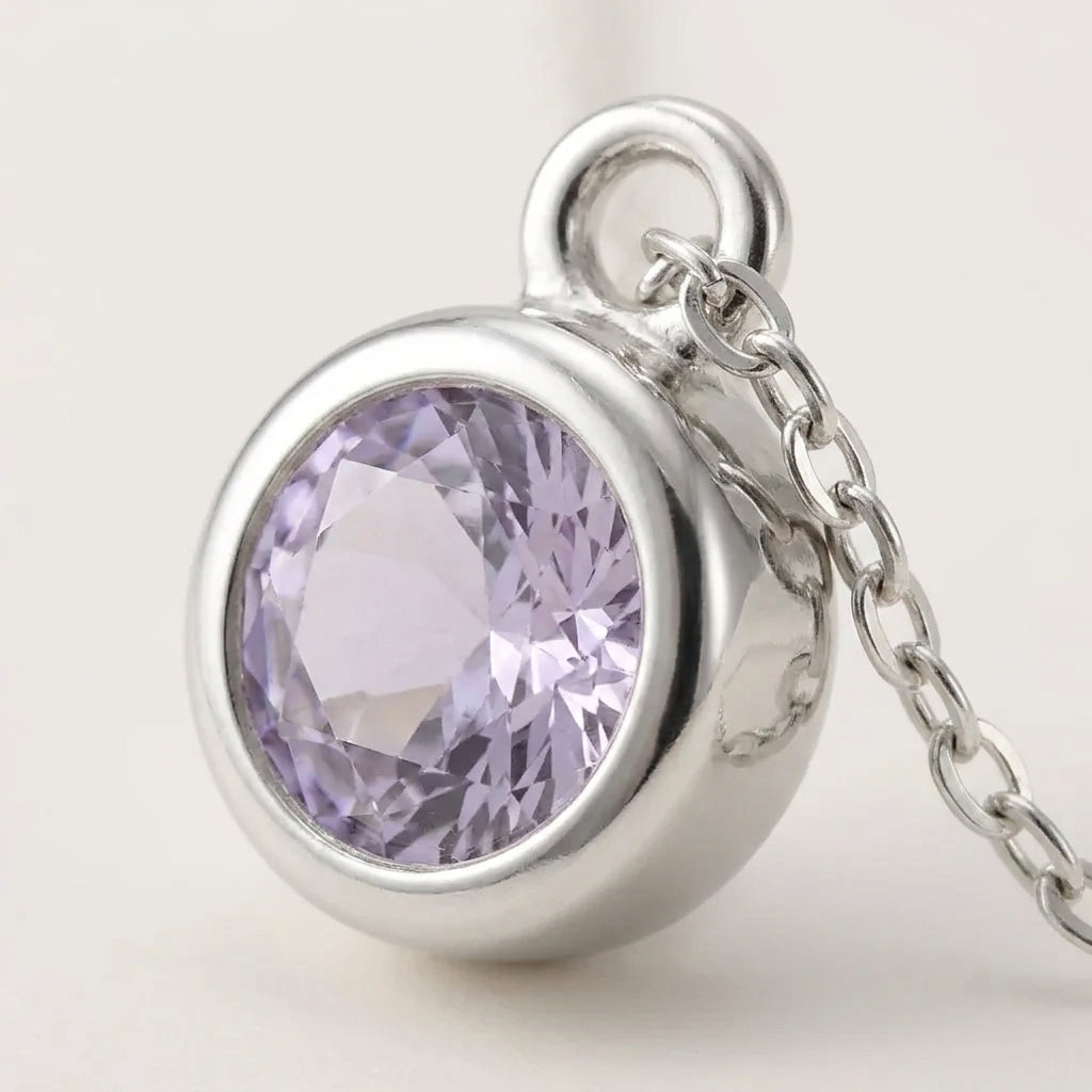 June Birthstone Necklace | Light Amethyst, Gold & Silver