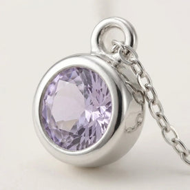 June Birthstone Necklace | Light Amethyst, Gold & Silver