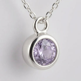 Geburtsstein-Halskette für Juni | Hellamethyst, Gold & Silber
