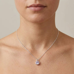 June Birthstone Necklace | Light Amethyst, Gold & Silver